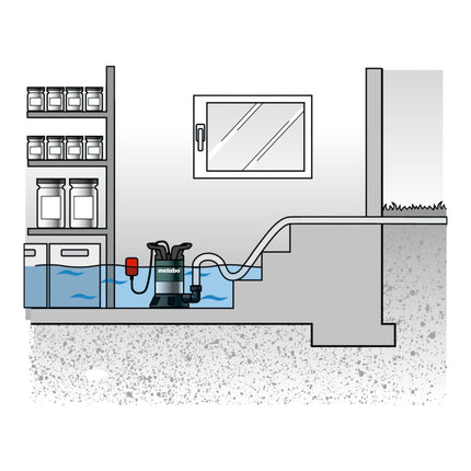 Metabo TP 12000 SI Pompa sommersa per acque chiare 600 W 11700 l/h 9 m ( 0251200009 )