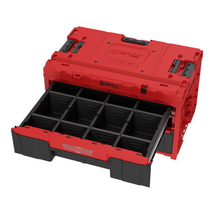 Qbrick System ONE Drawer 2 Toolbox 2.0 RED Ultra HD Cassetta degli attrezzi personalizzata 587 x 380 x 340 mm 29 L con due cassetti