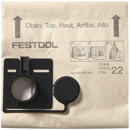 Festool FIS-CT 44/5 sacchetto filtro 5 pz. ( 452972 ) per aspiratore mobile CT 44
