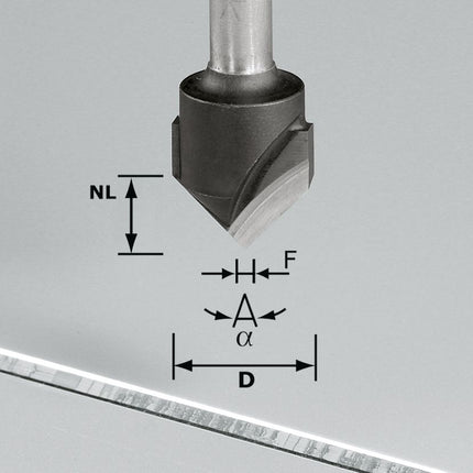 Festool HW S8 D18-90°/Alu V-Nutfräser ( 491444 ) für Oberfräsen