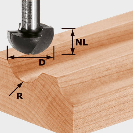 Festool HW S8 R12,7 Hohlkehlfräser ( 490987 ) für OF 900, OF 1000, OF 1010, OF 1010 R, OF 1400, OF 2000, OF 2200
