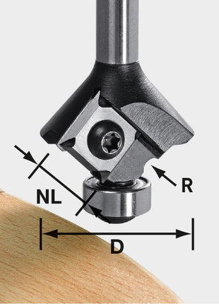 Festool S8 HW R1 D28 KL12.7 MFK plaquettes de fraise à arrondir (499811) pour fraiseuse de chant modulaire MFK 700 EQ/B-Plus