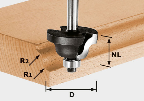 Festool HW S8 D31,7/R4/R4 Doppelradienfräser ( 491029 ) für OF 900, OF 1000, OF 1010, OF 1010 R, OF 1400, OF 2000, OF 2200