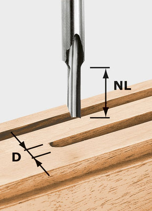 Fresa de ranuras Festool HS S8 D 5/12 (490943) para OF 900, OF 1000, OF 1010, OF 1010 R, OF 1400, OF 2000, OF 2200