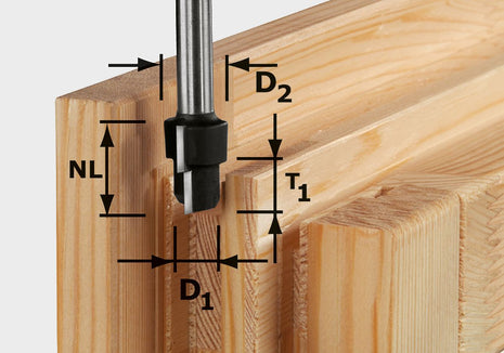 Festool HW D20,3/12,3/9,3 S12 Stufenfräser ( 492714 ) für OF 1400, OF 2000, OF 2200