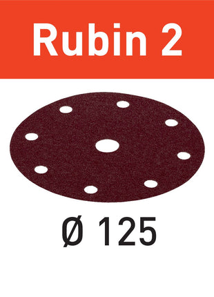 Disco abrasivo Festool STF D125/8 P120 RU2/10 Ruby 2 (499105) para RO 125, ES 125, ETS 125, ETSC 125, ES-ETS 125, ES-ETSC 125, ETS EC 125, LEX 125
