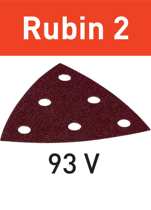 Festool STF V93/6 P150 RU2/50 hoja de lija Ruby 2 (499166) para RO 90 DX, DX 93, RS 300, RS 3, LRS 93 (zapata de lijado de hierro)