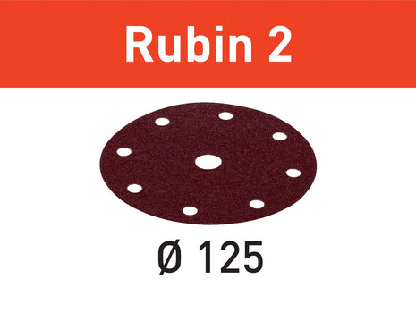Disco abrasivo Festool STF D125/8 P150 RU2/50 Ruby 2 (499098) para RO 125, ES 125, ETS 125, ETSC 125, ES-ETS 125, ES-ETSC 125, ETS EC 125, LEX 125