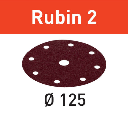 Festool STF D125/8 P180 RU2/50 Schleifscheibe Rubin 2 ( 499099 ) für RO 125, ES 125, ETS 125, ETSC 125, ES-ETS 125, ES-ETSC 125, ETS EC 125, LEX 125