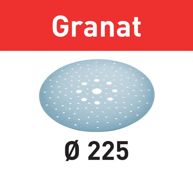 Festool STF D225/128 P180 GR/5 Schleifscheibe Granat ( 205667 ) für Langhalsschleifer PLANEX LHS 2 225 EQ(I), PLANEX 225 EQ, PLANEX LHS-E 225 easy, PLANEX LHS 2-M 225 EQ