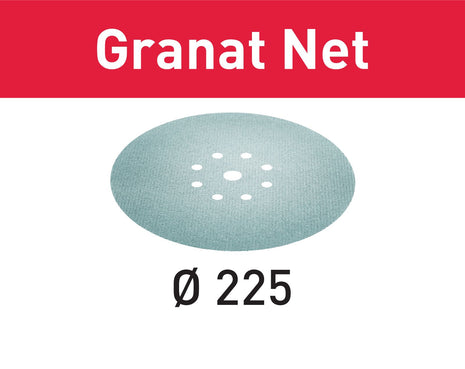 Festool STF D225 P240 GR NET/25 malla abrasiva Granate Net (203318) para lijadoras de cuello largo PLANEX LHS 2 225 EQ(I), PLANEX 225 EQ, PLANEX LHS-E 225 easy, PLANEX LHS 2-M 225 EQ