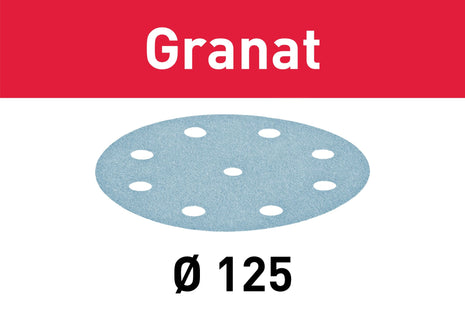 Festool STF D125/8 P320 GR/10 disque abrasif grenat (497150) pour RO 125, ES 125, ETS 125, ETSC 125, ES-ETS 125, ES-ETSC 125, ETS EC 125, LEX 125