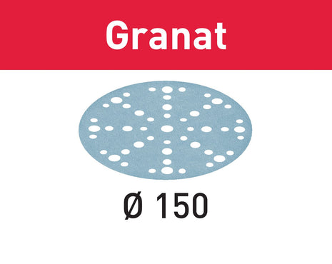 Festool STF D150/48 P80 GR/10 Schleifscheibe Granat 150 mm P 80 10 Stk. ( 575156 ) für RO 150, ES 150, ETS 150, ETS EC 150, LEX 150, WTS 150, HSK-D 150