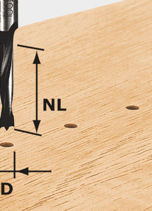 Foret à cheville Festool HW S8 D6/30 Z (491067) pour OF 900, OF 1000, OF 1010, OF 1010 R, OF 1400