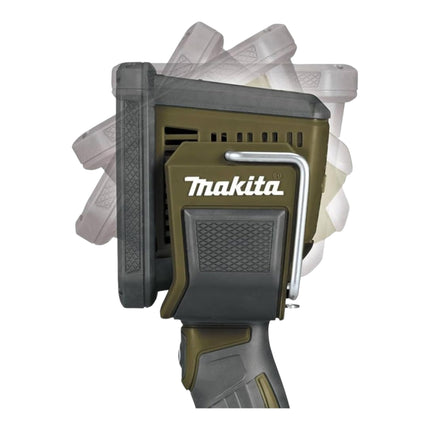 Makita DML 812 SF faretto portatile a batteria 18 V 1250 lm LED verde oliva avventura outdoor edizione speciale + 2x batteria ricaricabile 3,0 Ah + caricabatterie