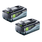 Festool Akku Set 2x BP 18 Li 8,0 HP-ASI Akku 18 V 8,0 Ah ( 2x 577323 ) 8000 mAh Li-ion mit Ladestandanzeige