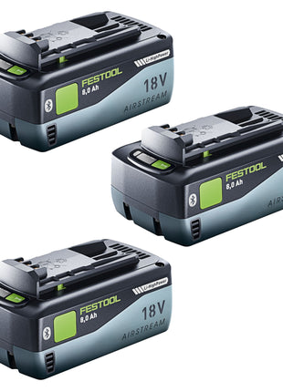 Festool Akku Set 3x BP 18 Li 8,0 HP-ASI Akku 18 V 8,0 Ah ( 3x 577323 ) 8000 mAh Li-ion mit Ladestandanzeige