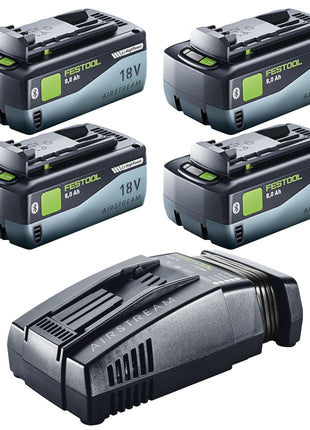 Festool 18V 4x8.0/SCA16 set de energía 4x batería 18 V 8.0 Ah (4x 577323) + cargador (576953)