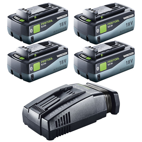 Festool 18V 4x8.0/SCA16 set de energía 4x batería 18 V 8.0 Ah (4x 577323) + cargador (576953)