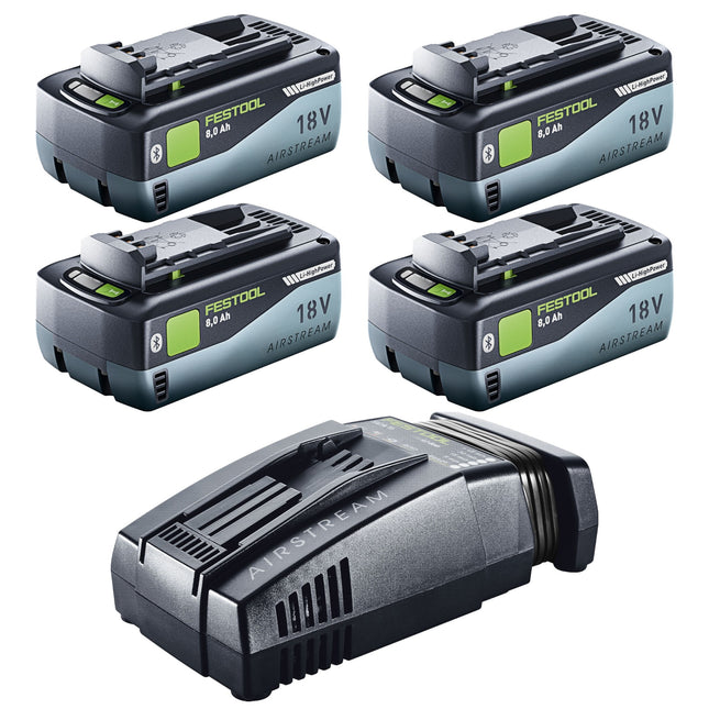 Festool 18V 4x8,0/SCA16 Energy Set 4x batteria 18 V 8,0 Ah ( 4x 577323 ) + caricatore ( 576953 )