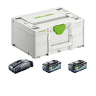 Festool SYS 18V 2x8.0/SCA16 Energy Set ( 577327 ) 2x batteria 18 V 8.0 Ah + caricatore + Systainer