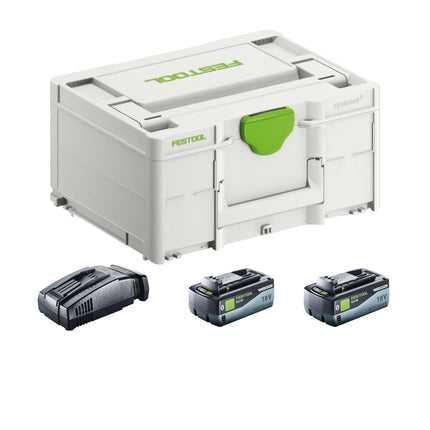 Festool SYS 18V 2x8.0/SCA16 Energy Set ( 577327 ) 2x batteria 18 V 8.0 Ah + caricatore + Systainer