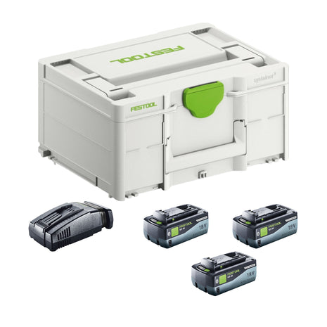 Festool SYS 18V 3x8.0/SCA16 set de energía 3x batería 18 V 8.0 Ah (3x 577323) + cargador (576953) + systainer