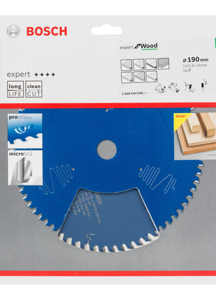 Bosch Expert for Wood Kreissägeblatt 190 x 20 x 2,6 mm 56 Zähne für Holz ( 2608644046 )