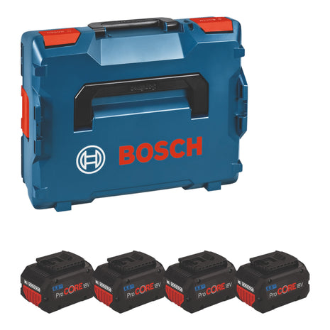 Bosch 4x ProCORE18V 5,5Ah Kit professionnel 18 V 4x batterie 5,5 Ah Li-Ion + L-Boxx (1600A02A2U)