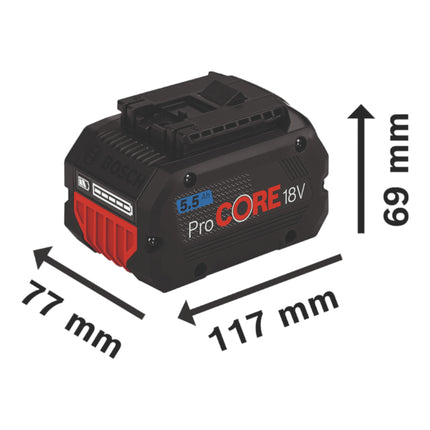 Bosch 4x ProCORE18V 5,5 Ah Professional Set 18 V 4x batteria 5,5 Ah Li-Ion + L-Boxx ( 1600A02A2U )