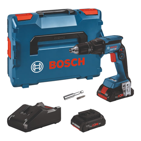 Bosch GTB 18V-45 Professional atornillador para paneles de yeso a batería 18 V 6 Nm sin escobillas (06019K7002) + 2x batería ProCORE 4,0 Ah + cargador + L-Boxx