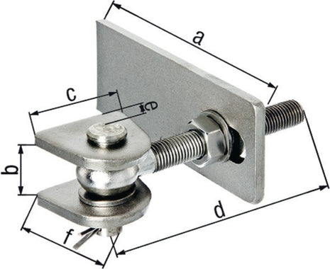 GAH Paumelle de porte 86x23x55x130x28x50mm ( 3000200560 )