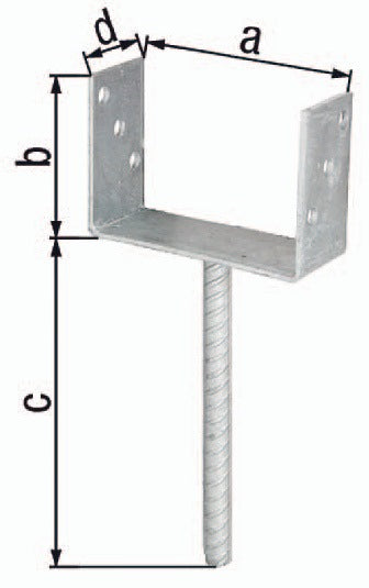 Wspornik słupka GAH ETA-10/0210 81x100x200x60mm ( 3000200703 )