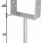 GAH Supporto per montante a U ETA-10/0210 141x100x200x60mm ( 3000200710 )