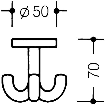 HEWI gancio triplo 477.90.050 tripla proiezione 50 mm ( 3000206827 )