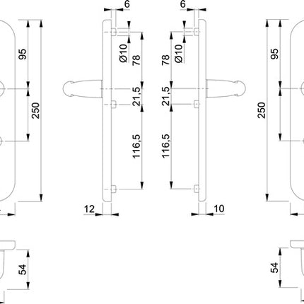 HOPPE Mobili di sicurezza Verona 1510/3331/3310 Alluminio F1 ( 3000209098 )