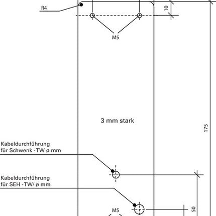 Piastra di montaggio GFS 901 670 Montaggio su porte tagliafuoco ( 3000250547 )