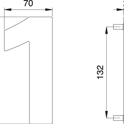 Numero civico EDI cifra 1 acciaio inox opaco ( 3000261316 )
