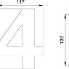 Numero civico EDI cifra 4 acciaio inox opaco ( 3000261319 )