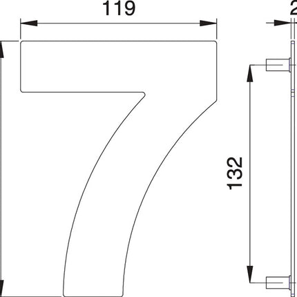 Numero civico EDI cifra 7 acciaio inox opaco ( 3000261322 )