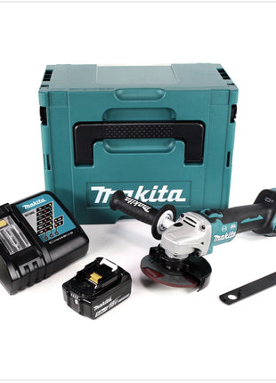 Makita DGA 513 RT1J Akku Winkelschleifer 18 V 125mm Brushless + 1x Akku 5,0Ah + Ladegerät + Makpac - Toolbrothers