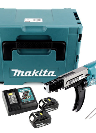 Makita DFR 750 RTJ Akku Magazinschrauber 18V 45-75mm + 2x Akku 5,0Ah + Ladegerät + Makpac - Toolbrothers