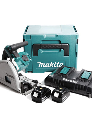 Makita DSP 600 PTJ Akku Tauchsäge 36V (2x18V) Brushless + 2x Akku 5,0Ah + Doppellladegerät + Makpac - Toolbrothers