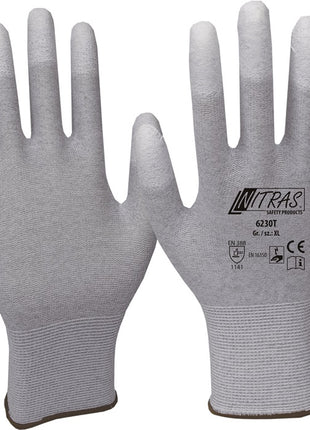 Guantes NITRAS talla 9 gris/blanco (4000371799)