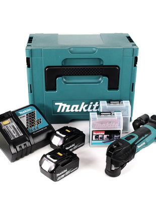 Makita DTM 51 RTJX2 Akku Multifunktionswerkzeug 18 V + 2x Akku 5,0 Ah + Ladegerät + 39 tlg. Zubehör Set + Makpac - Toolbrothers