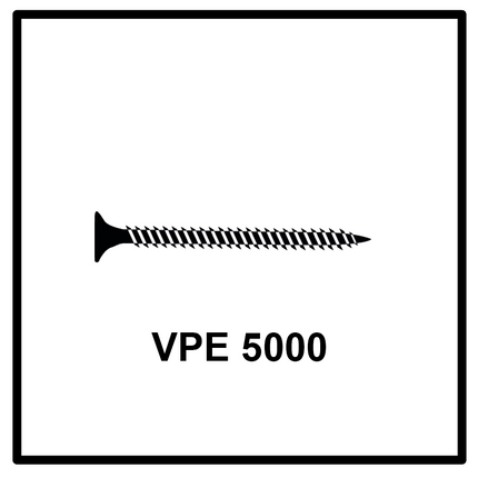 Technofast GF3545TD 5000 x Gipskartonschrauben Trockenbauschrauben 3,5 x 45 PH2 Feingewinde - Toolbrothers