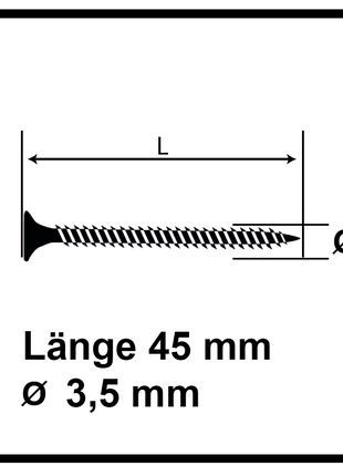 Technofast GF3545TD 12000 x Gipskartonschrauben Trockenbauschrauben 3,5 x 45 PH2 Feingewinde - Toolbrothers