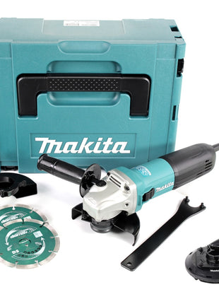 Makita GA 5040 RKDJ 125 mm Winkelschleifer 1100 Watt im Makpac mit 2x Diamantscheiben + Absaughaube - Toolbrothers