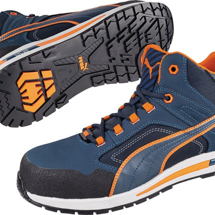 PUMA Sicherheitsstiefel Crosstwist MID Größe 43 blau/orange ( 4000374568 )