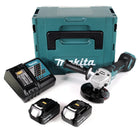 Makita DGA 517 RGJ Akku Winkelschleifer 18 V 125 mm Brushless + 2x Akku 6,0 Ah + Ladegerät + Makpac - Toolbrothers